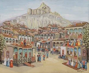 Файл:Элибекян Вагаршак. Саят-Нова поёт в квартале Наризала. 1985.png
